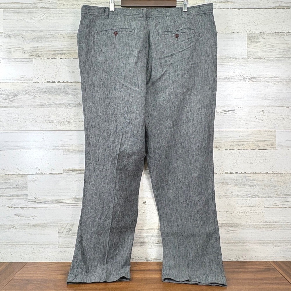 Orvis Linen Trousers Mens 42x32 Grey Straight Leg Breathable Summer Old Money - Picture 2 of 10